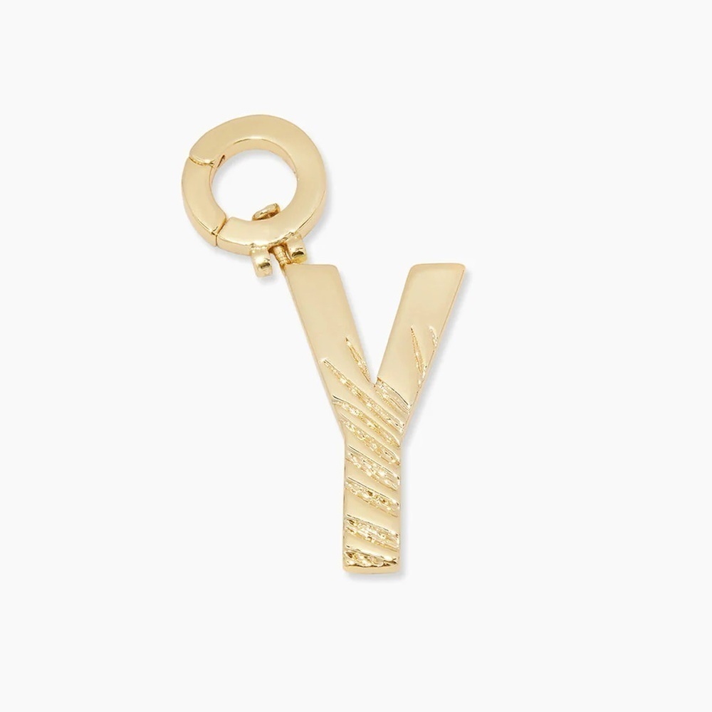 Gorjana New Parker Initial Y‎ Charm 18k Gold Plated Brass
